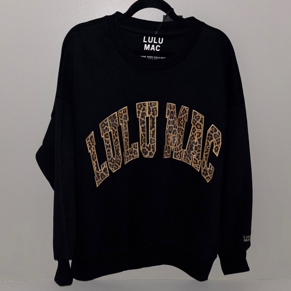Black LuLuMac Sweatshirt XL with Leopard Print
